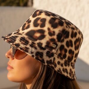 NWT Sandro Leopard Print Bucket Hat - Reversible Print Sun Hat $125